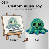 Pabrik OEM Kustom Tiktok Mainan Boneka Gurita Bolak-Balik Grosir Hewan Boneka Lucu Mainan Orang Tua Anak Grosir Poliester