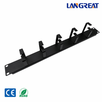 Panneau de gestion de câbles en métal 1U avec anneaux en D, organisateur de câbles horizontal à 5 anneaux pour rack de serveur 19 pouces