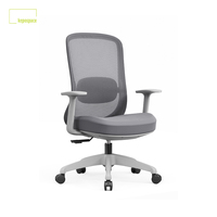 Chaise de bureau ergonomique à dossier moyen en tissu maillé, réglable en hauteur, pivotante, fonction balançoire, confortable pour la maison/le bureau