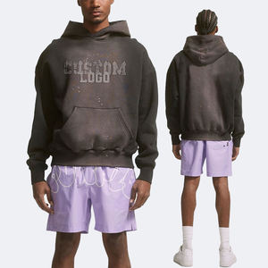 Felpa con Cappuccio Personalizzata con Stampa, Lavaggio Acido, 500gsm, 100% Cotone Pesante, Oversize, Stile Streetwear con Logo per Uomo, Produzione su Misura - Product Image 1