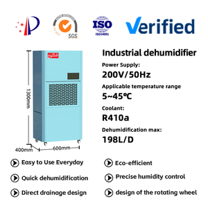 Nouvelle machine de déshumidification agricole de laboratoire à haut volume 198L/D pour entrepôt, cave à vin, sous-sol, déshumidification haute capacité - Product Image 1