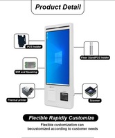 Terminal de paiement en libre-service intérieur à écran tactile XTD 15,6 pouces avec lecteur de codes-barres SDK, terminal sur pied 21,5 pouces, Intel Core i5
