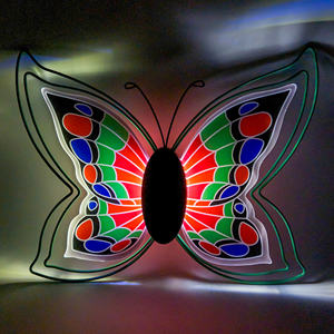 Vlinder Kolibrie Wanddecoratie Huisdecoratie Metaal 3D Vlinder Wanddecoratie Vlinder Glas met Solar Licht - Product Image 4