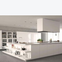 Meubles de cuisine modernes modulaires en bois massif laqué brillant, finition mélaminée, avec évier intégré, prêts à assembler, directement de l'usine