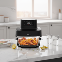 Anbolife 6L ve 4.2L Taşınabilir Görünür Camlı Air Fryer Dijital Dokunmatik Kontrol 8 Ön Ayarlı Menü 1500W Elektrikli Camlı Air Fryer OEM ODM