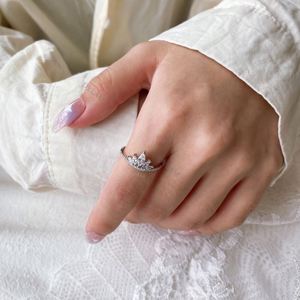 Anillos de Pareja Dylam 925 3925, 1 Juego, Anillos de Plata de Ley Originales, Anillos de Cóctel, Anillos de Boda Sólidos, Joyería Cúbica con Corona - Product Image 5
