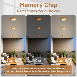 Nordic Walnut Madeira Cor <span class=keywords><strong>LED</strong></span> Luz de Teto Pedido de Quarto Sala Três cores Escurecimento Superfície Montada <span class=keywords><strong>LED</strong></span> <span class=keywords><strong>Downlight</strong></span> - Product Image 4