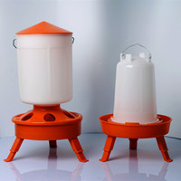 Comedero para Pollos de 3 kg y Bebedero para Pollos de 1.5 L, Juego de Comedero y Bebedero de Plástico para Pollos con Patas