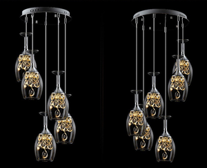 Ciondolo luce cucina isole pranzo K9 lampadario in cristallo Wineglass lampada a sospensione Bar fumo caffè - Product Image 4