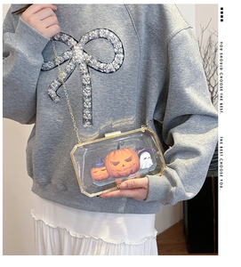 Sac à cosmétiques transparent en PVC JIANUO, sac à main en acrylique avec chaîne, sacs de soirée pour filles - Product Image 6