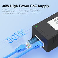 Injecteur PoE 2.5G 30W HX-QG30 ABS, alimentation AC100-240V, sortie DC52V, IEEE802.3AT, montage mural, commutateur Ethernet, caméra PTZ