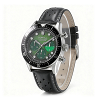 Montre à quartz de luxe personnalisée populaire avec bracelet en cuir de haute qualité, acier inoxydable 316L, étanche, montres de sport de plongée pour hommes