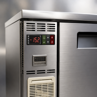Réfrigérateur compact sous comptoir, porte simple, en acier inoxydable, table de préparation, refroidisseur pour café, boulangerie, petit restaurant