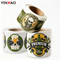 Impresión de Etiquetas Personalizadas para Bebidas, Etiquetas Resistentes a Bajas Temperaturas e Impermeables para Botellas de Cerveza, Etiquetas en Rollo Personalizadas Yingao