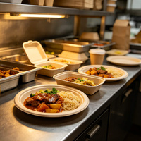 Assiettes en carton robustes en gros pour repas chauds, traiteur BBQ et plats à emporter pour restaurants