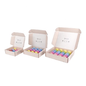 Custom Dessert Macaron Cookie Donut Cardboard Corrugated Paper Packaging Gift Boxes For Food Pastry Mailer Shipping Box