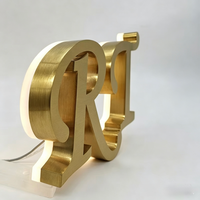 Lettres en acier inoxydable éclairées par halo, étanches IP65, pour enseignes de hall d'hôtel et devantures de magasins, vente en gros, fabrication OEM ODM