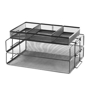 <span class=keywords><strong>Plateau</strong></span> de classement de <span class=keywords><strong>bureau</strong></span> en métal à 3 niveaux avec tiroir supérieur, empilable, organiseur de <span class=keywords><strong>bureau</strong></span> - Product Image 5