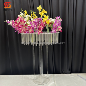 Support à fleurs rond en acrylique transparent pour mariage, nouveau design, pour décoration de table de mariage - Product Image 2