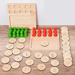 Smooth 1-10 Number Wooden Board Digital Cognitive Early Learning Arithmetic Training Montessori Preschool Math Counting Toy