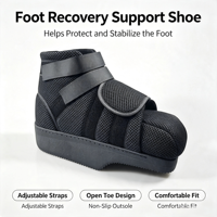 Botte de récupération légère à tige haute pour hallux valgus, avec décompression de l'avant-pied, protection d'orteil amovible, maille respirante, Velcro et talonnette en TPR