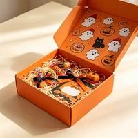 Boîtes d'avion orange imprimées en couleur, écologiques et économiques, motif dessin animé d'Halloween