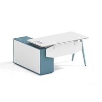 Bureau de direction en bois de haute qualité en forme de L, bureau de bureau moderne, facile à assembler, avec espace de rangement, couleur personnalisable