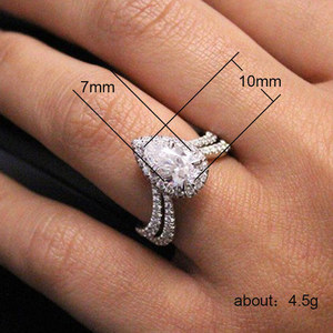 Bague en forme de goutte d'eau pour femmes, pierre pavée scintillante, bijoux créatifs à la mode pour les doigts - Product Image 3