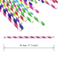 Pailles à boire jetables en papier écologiques, sans BPA, de qualité alimentaire, conformes à la norme FSC, de couleur mélangée, diamètre intérieur de 6 mm