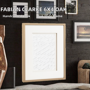 Cadre photo mural moderne <span class=keywords><strong>Fabian</strong></span> Clarke London fait main avec impression UV 6x4 en MDF bois foncé, double passe-partout blanc, portrait ou paysage - Product Image 4