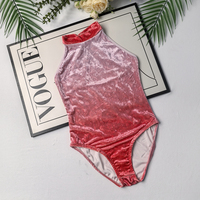 Nouveaux Designs Tissus Populaires Velours Ombre Vente en Gros Prix Pas Cher Vêtements de Danse Justaucorps de Ballet pour Filles