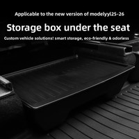 Boîte de rangement ABS sous le siège, style minimaliste professionnel, compatible Tesla Model Y/YL, plateau organisateur pour rangée avant/arrière, marque Kj, modèle k