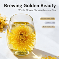 Thé de chrysanthème en soie dorée de qualité supérieure en gros |   Thé aux fleurs entières séchées naturelles Huang Ju