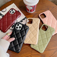 CHAOYIDIAN NOUVEAU 2026 Coque de téléphone Macaron à carreaux couleur unie avec grande découpe pour iPhone 17 16 Pro 15 14 13