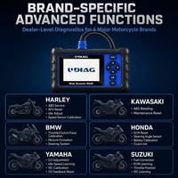 Escáner de Diagnóstico para Motocicletas UDIAG M200, Lector de Códigos OBD2 de Sistema Completo, Herramienta de Escaneo Multimarca para Motos, Reinicio de Ajustes de ABS y Aceleración