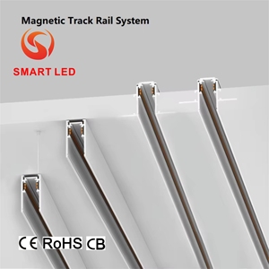 Système d'éclairage <span class=keywords><strong>sur</strong></span> <span class=keywords><strong>rail</strong></span> magnétique COB 48V CE Rohs CB Dali dim, projecteur LED ultra-plat pour <span class=keywords><strong>rail</strong></span>, éclairage magnétique encastré en surface ou suspendu - Product Image 1