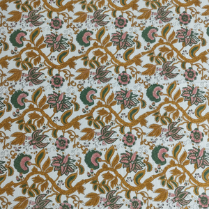 Rustic Farmhouse Floral Block Print Cotton <b>Tablecloth</b> Handmade Technique for Kitchen Use - Product Image 1