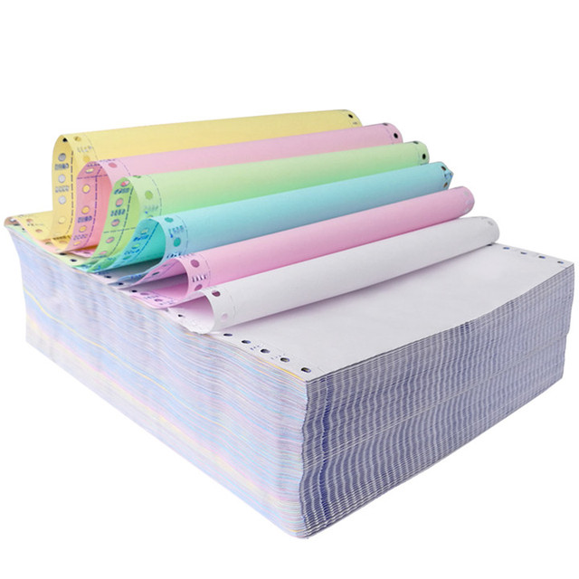 Custom 241mm X 280mm 4 Ply Multi-Layer Computer Continuous Carbonless Paper 100% Virgin Wood Pulp Multi-Color Devon Brand