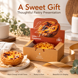 Boîtes jetables anti-graisse en packs de 4, pour tartelettes aux œufs, pâtisseries feuilletées et croissants en forme de fleur - Product Image 5
