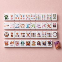 Jeu de Mahjong Acrylique de Luxe Kawaii Moderne Thème Halloween Chat Violet Orange Dégradé Effrayant pour 4 Joueurs Marque U.fun