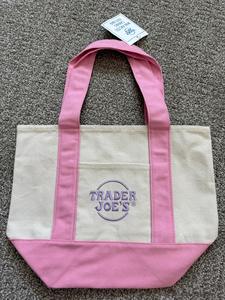 Pembe bebek mavi takviyeli kolu için özel Logo Mini hediye tuval pamuklu alışveriş çantası nane moda stil mektup desen - Product Image 4