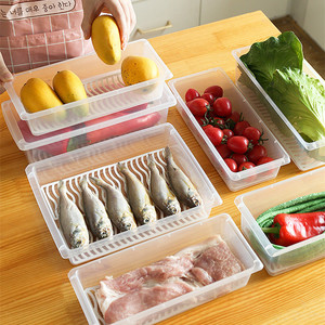 Refrigerator Storage Box Rectangle Plastic With Lid For Fish Meat Frozen Food Freshness Preservation - Product Image 2