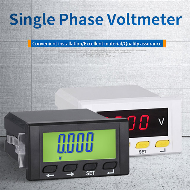 Newlink NLK90012KI Single Phase Digital LCD Panel Voltmeter 1.0 Class Accuracy AC/DC Eco-Friendly Electric Cabinet Switchgear