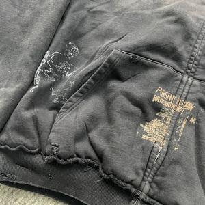 <span class=keywords><strong>Felpa</strong></span> con Cappuccio Personalizzata con Stampa Grafica, Effetto Stone Washed Vintage, Pesante, Foderata in Finta Pelliccia, con Zip, Calda per l'Inverno, Unisex - Product Image 3