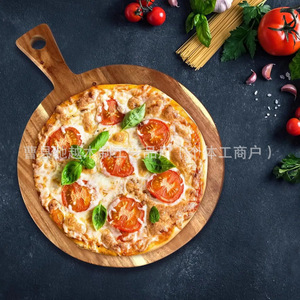 Acacia <b>Wood</b> Cutting Board 16 Inch Round With Handle Solid <b>Wood</b> Kitchen Chopping <b>Block</b> For Cheese Pizza Fruit - Product Image 3