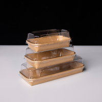 Boîte d'emballage pour sushis avec couvercle transparent en PET, boîte à sushis jetable, récipient à emporter anti-fuite pour la livraison de sushis, vente en gros rapide