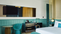 Tête de lit moderne en bois cinq étoiles Inn Express Ensembles de chambre à coucher d'hôtel pour hôtels appartements villas
