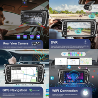 Autoradio Android Podofo 7'' IPS 4+64G avec CarPlay/Android Auto sans fil pour Ford Focus II/S-Max/Mondeo 9/Galaxy II/C-Max