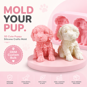 3D Cute <b>Puppy</b> Silicone Crafts Mold Big Sitting <b>Teddy</b> Dog Scented Candle Gypsum Resin Cement Hand Soap Chocolate Baking Tools - Product Image 1