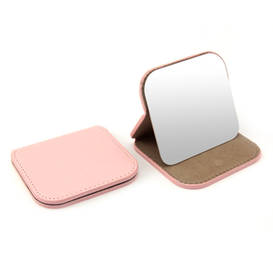 Mini miroir de courtoisie portable carré de taille de voyage avec logo personnalisable, miroir de bureau pouvant être placé sur le miroir de poche de bureau - Product Image 2